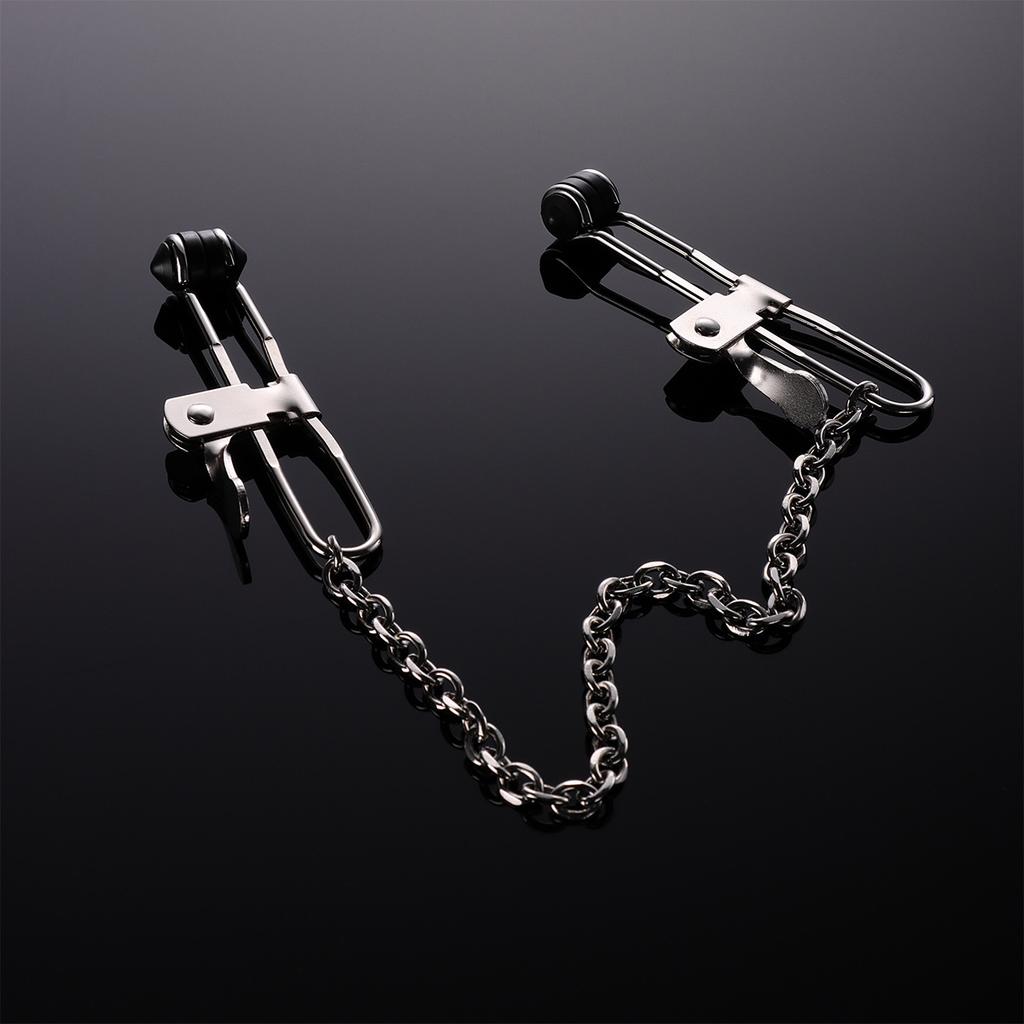 Adjustable Silver Metal Nipple Clamps Non-Piercing Waterproof SM Sex Toy Decorative Adult Toy