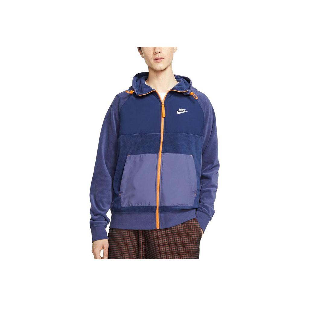 Nike Logo Printed Hooded Straight Jacket Men Jacket Navy-Blue BV3592-410