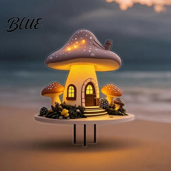 Weather Resistant Garden Art Fairy Hut Whimsical Stake Stake Mushroom Acrylic Yard Flower Bed Ornament Tale Cabin Outdoor for