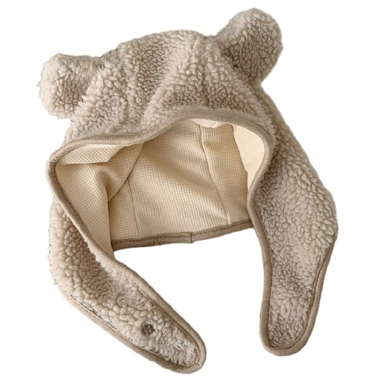 

Teens Keep Warm Bear Ear Shape Hat Winter Driving Trapper Hat for Sweet Girls бежевий