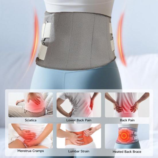 Unterer Rückenmassagegerät mit Wärme Lendenstützgürtel zur Schmerzlinderung Heizkissen & Vibrationsmassage Verstellbare Taillenbandage