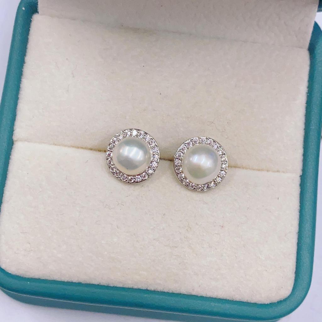 Simple Freshwater Pearl Earrings with Real Gold Electroplated S925 Needle - Cute & Petite Design