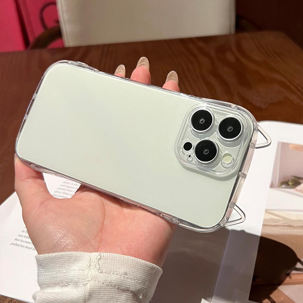 Cat Ears Clear Phone Case For iPhone 17 Air 16 Plus 15 14 13 12 11 Pro Max X XS XR 7 8 SE 2022 2020 Minimalist Shockproof Transparent Protective Cover