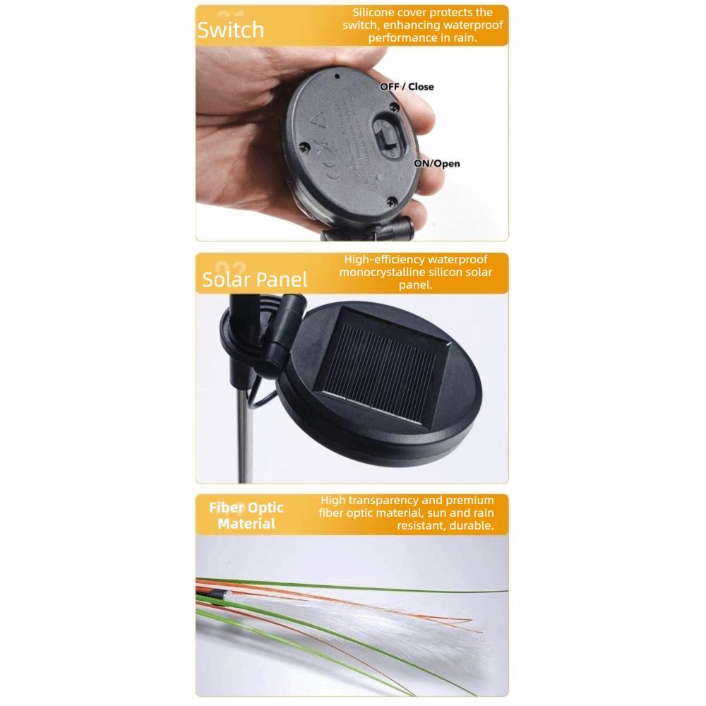 LED Solar Garten Schilf Lampe Simulation Optische Faser Outdoor Wasserdicht Rasen Licht Leuchtende Rohrkolben Blume