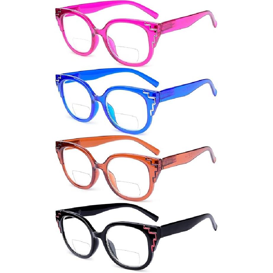 Eyekepper 4-pack Bifocal Reading Glasses Women Bi-focal Readers +1.50 1.0 x