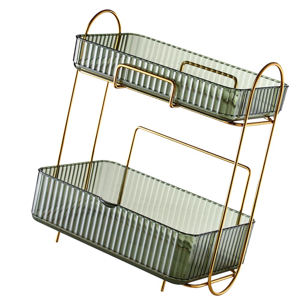 2 Etagen Badezimmer-Thekenorganizer mit herausnehmbarer Box Große Kapazität Make-up-Ablageregal für