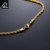  18K Gold Plated Wave Twist Chain Necklace Fashionable and Trendy for Couples 4mm Round Elements Electroplated Metal