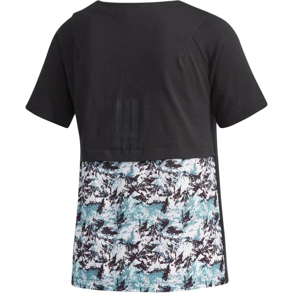 Adidas Neo W Cs Aop Back T Casual Pullover Round Neck Short Sleeve T-Shirt Women T-Shirts Black DM2112-1