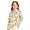 Girls School Uniform Long Sleeve T-Shirt with Back to School Print for and Casual Wear
