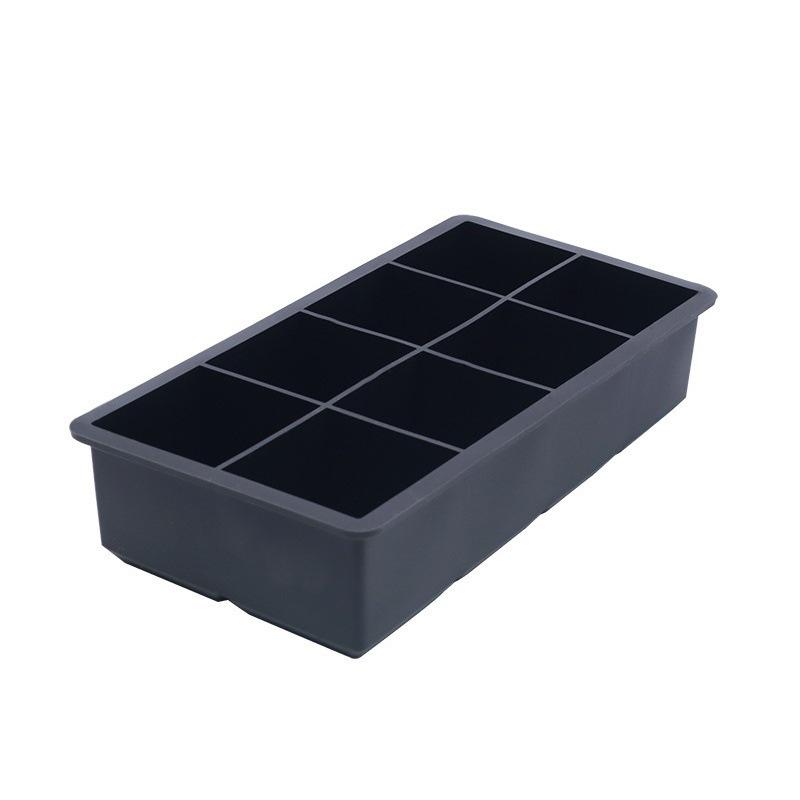 Ice Cube Mold - Easy Release Silicone Tray for Large Square Ice Cubes Without Lid чёрный