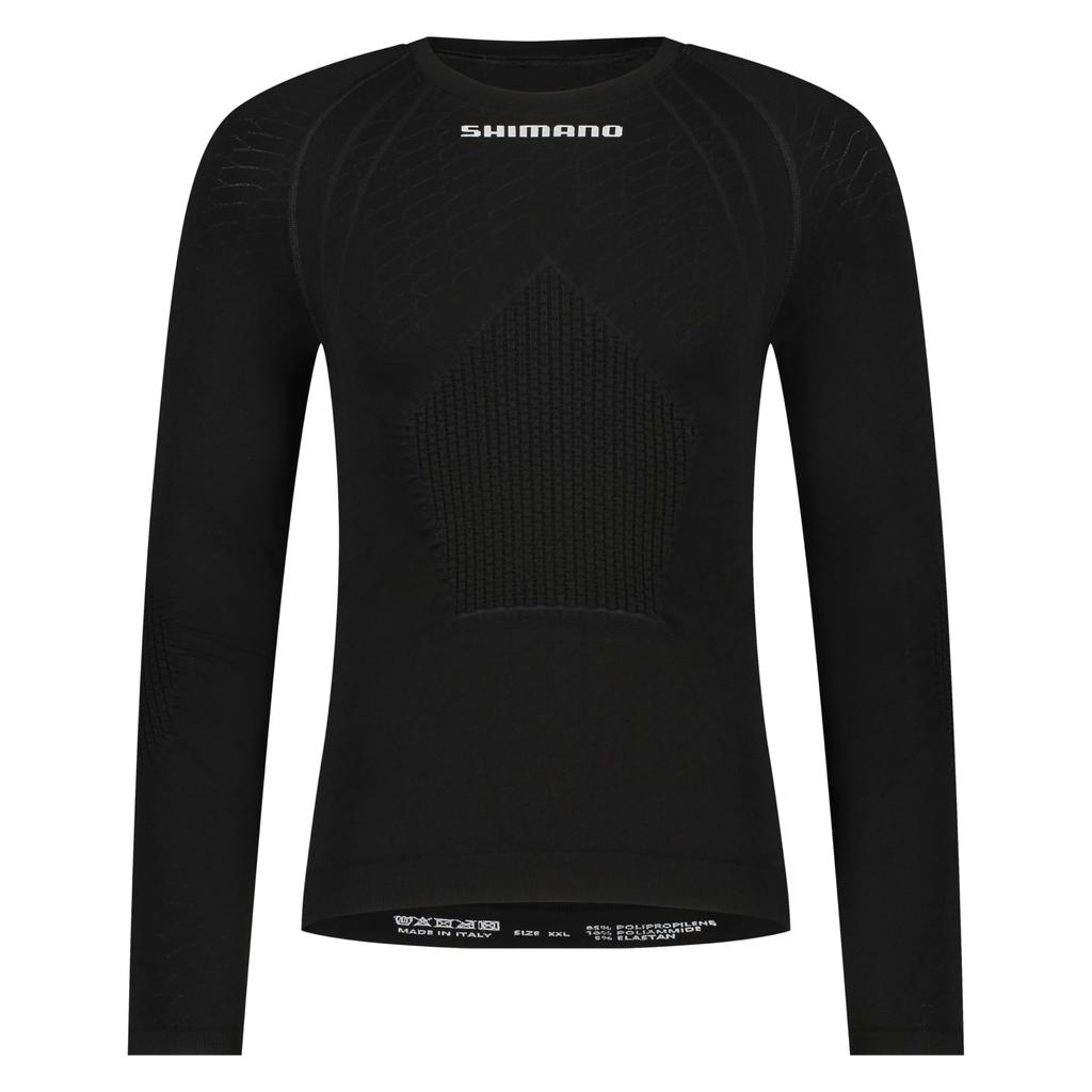 XS Estimated Vertex Long Sleeve Base Layer Black [SHIMANO] (European Size) Height 157-167cm