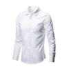 Men's Slim Fit Long Sleeve White Shirt - Iron-Free, Formal Korean Style