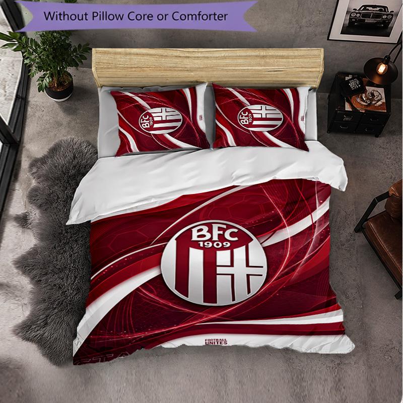 Bologna FC Themed Bedding 3Pcs Duvet Cover Set Decorative Bed Linen For Teen Room Home Decoration