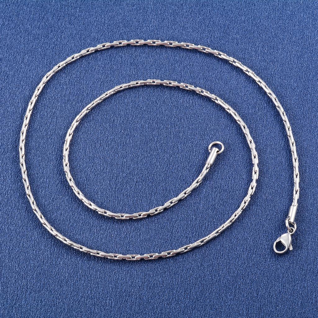 Catena Sottile a Cavo per Collana sul Collo Acciaio Inossidabile 316L per Donne Uomini Colore Argento Choker Gioielli Accessori Impermeabili