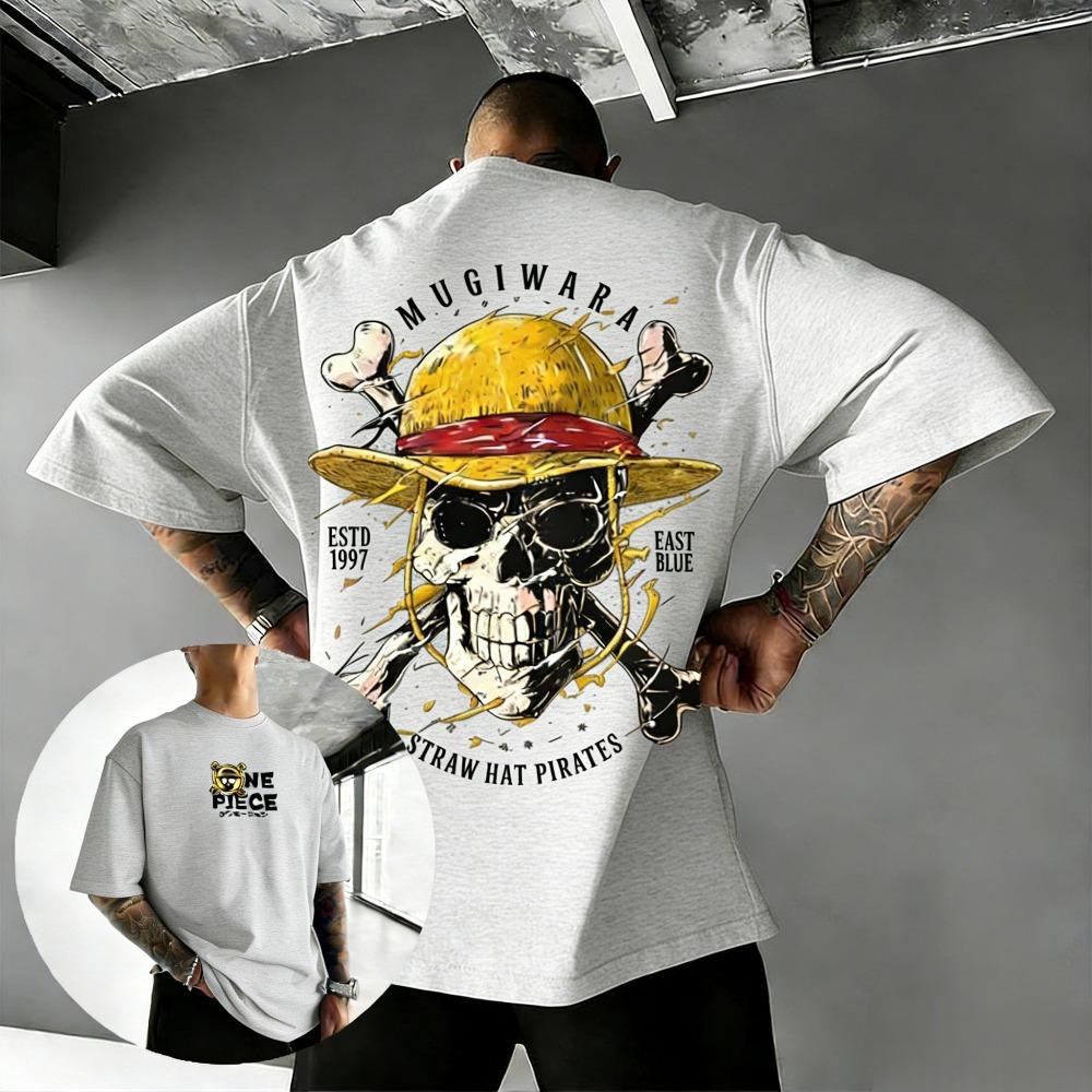 Plus Size One Piece Anime Printed Men and Women Tshirt Summer Casual Parent Child Top Fashion Harajuku Style Y2K Street Wear