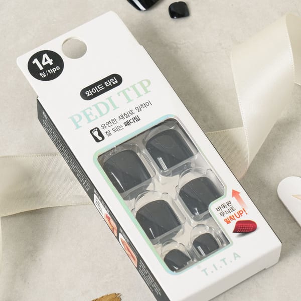 T.I.T.A Punte Pedicure Solide 14 Pezzi (Nero)