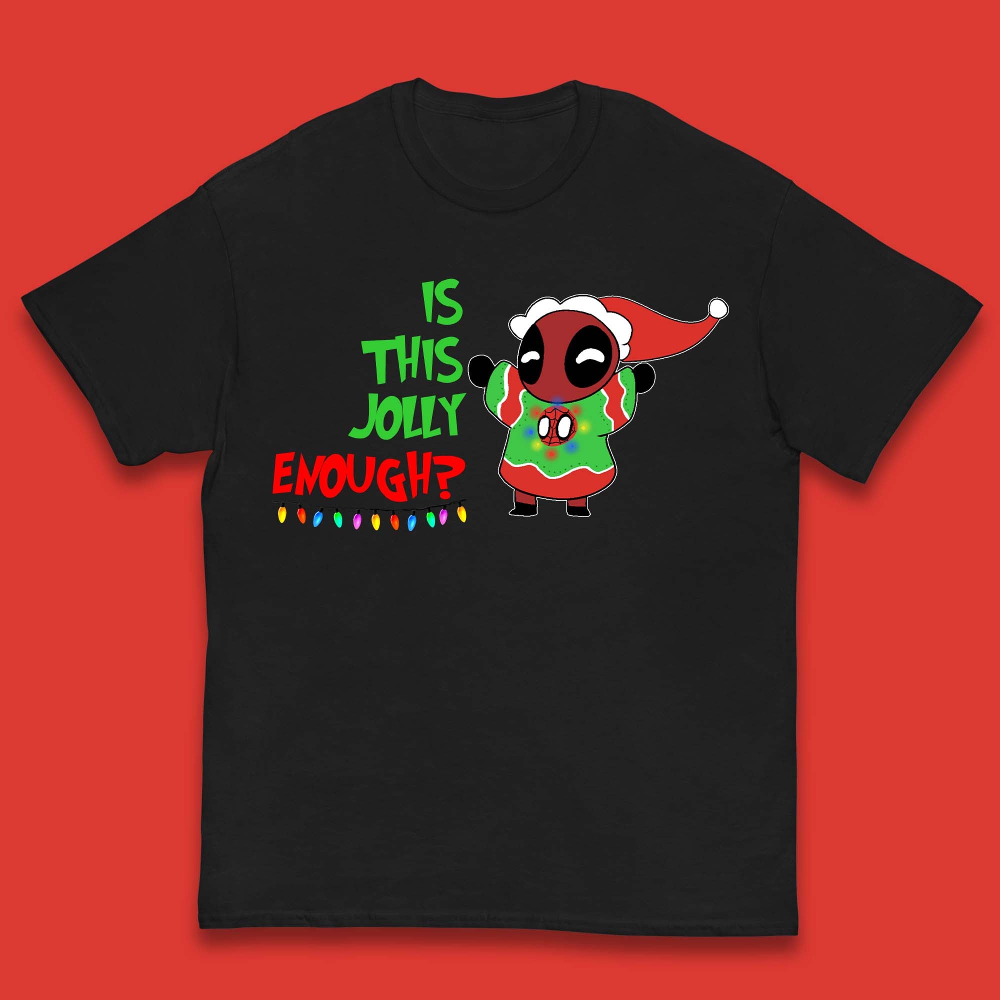 Jolly Enough Deadpool Christmas Kids T-Shirt 120