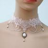 Vintage Wedding Punk Tassel Bridal White Choker Lace Necklace Women Jewelry