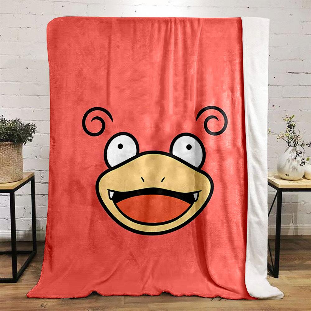 A Cartoon Face with Swirly Ears, Wide Eyes, and an Open Smiling Mouth. for All Seasons Blanket Lunch Break Throw Gift