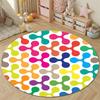 Nordic Round Rainbow Multicolor Floor Rug, Non-Slip Floor Mat for Family Room