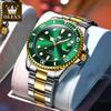 OLEVS Brand Fashion Mechanical Watch for Men Stainless Steel Waterproof HD Luminous Calendar Mens Watches Relogio Masculino