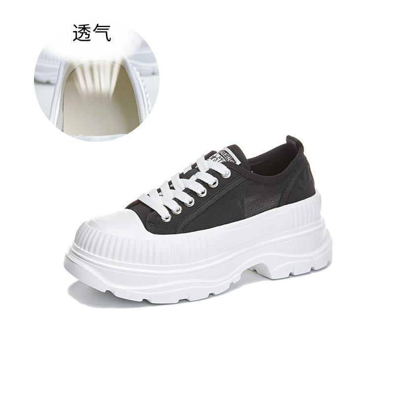 Foam sole white shoes women's 2025 summer new mesh breathable women's shoes thick sole heightening board shoes versatile casual shoes