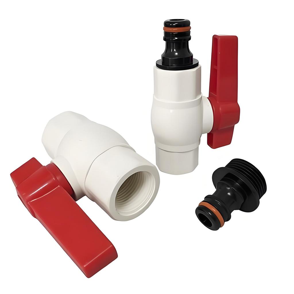 Garden Irrigation Water Tank Connector Fittings Internal Thread G3/4'' 1/2'' PVC Ball Valve&nipple Female Connectors