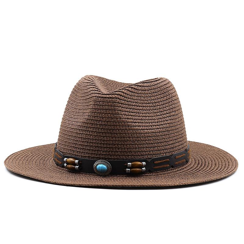Men and Women Western Cowboy Straw Hat Top Hat Outdoor Seaside Beach Hat Sun Protection Hat