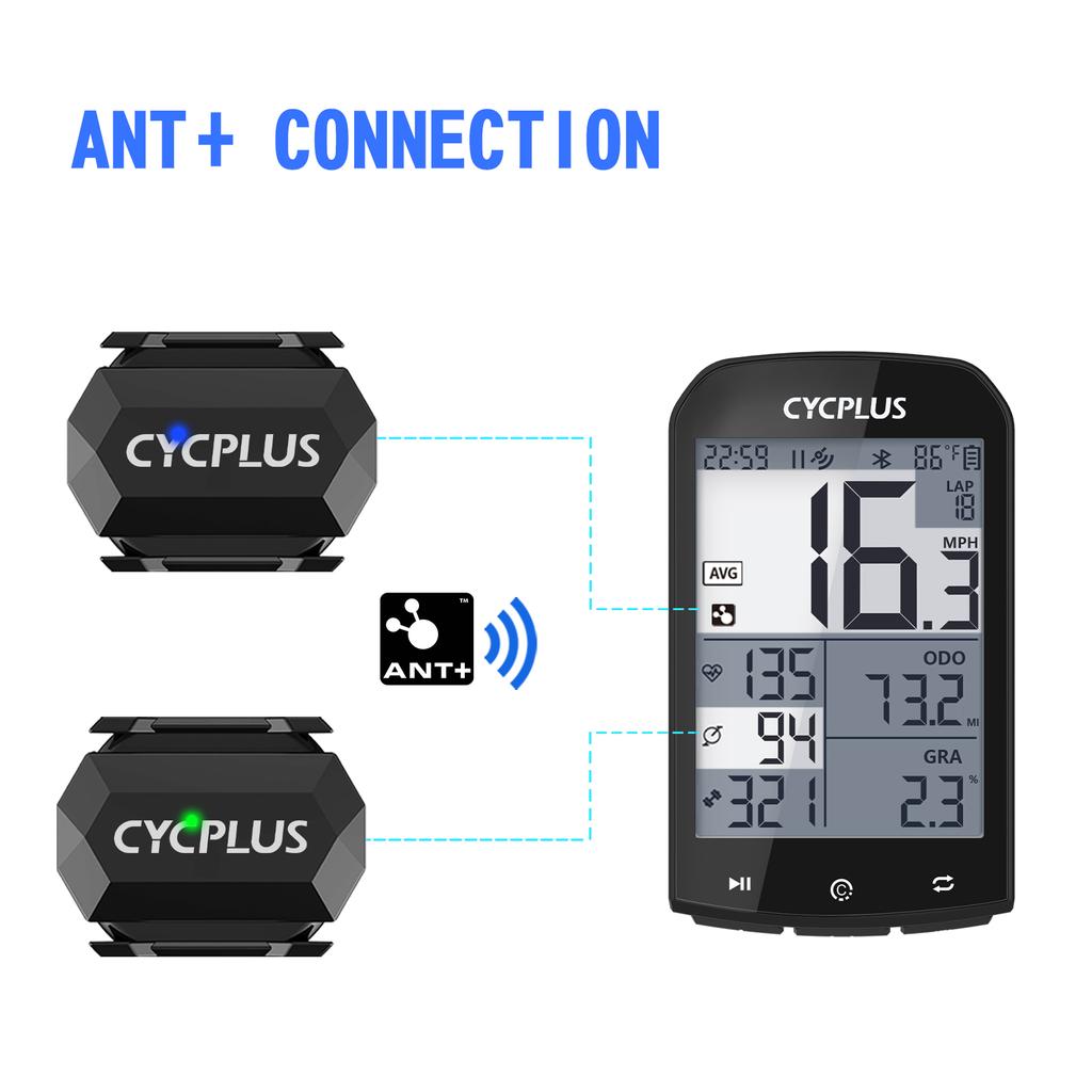 CYCPLUS Cadence Speed Dual Sensor Fahrradcomputer Tachometer ANT+ Bluetooth Wasserdichtes GPS Radfahren Fahrradzubehör
