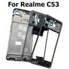 Für Realme C53 Mittelrahmen Frontblende Rückseite LCD Gehäuse Halter Rückplatte Chassis Mit Seitentasten RMX3760