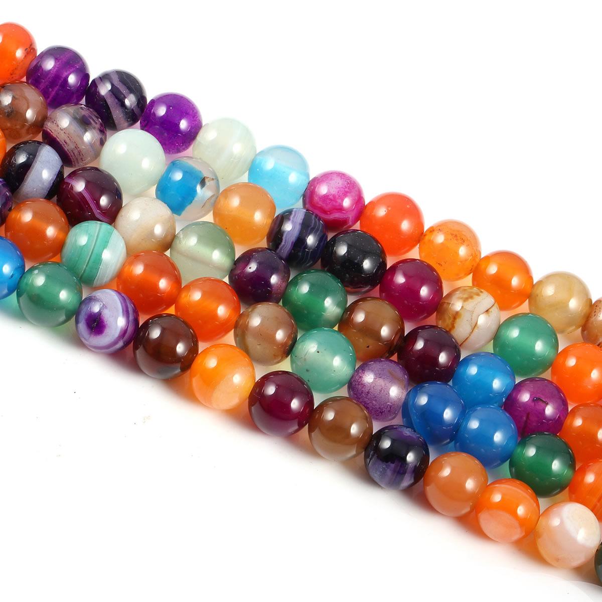 

1 нить, бусины из натурального камня, круглые полосатые агатовые бусины-разделители для изготовления ювелирных изделий, ожерелья, браслета, сережек, аксессуаров, рукоделия из бисера 1Strand/4mm