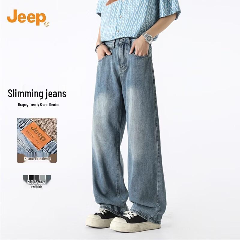 JEEP Men s 2026 Washed Straight-Leg Denim Jeans 3XL