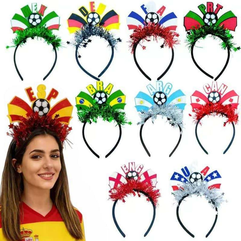 2026 Football Event National Team Flag Headband, Soccer Fan Cheering Hair Hoop Headwear For Cheerleading Fan Hair Hoop
