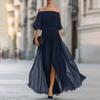 Summer new European and American women's clothing, fashionable and casual waist dress, daily simple split skirt