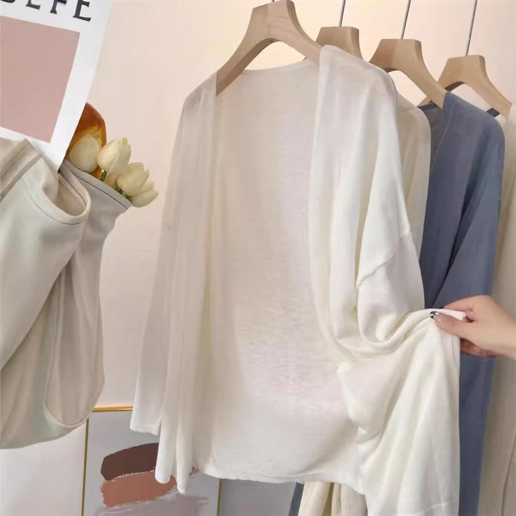 Large size lazy wind knitted cardigan spring and summer thin sunscreen blouse temperament jacket women