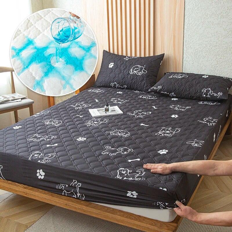 Waterproof Thicken Matter Cover Fitted Sheets Mattress Pad Protector Adjustable Bed Cover Anti-bacterial Bedspread 150/160x200cm