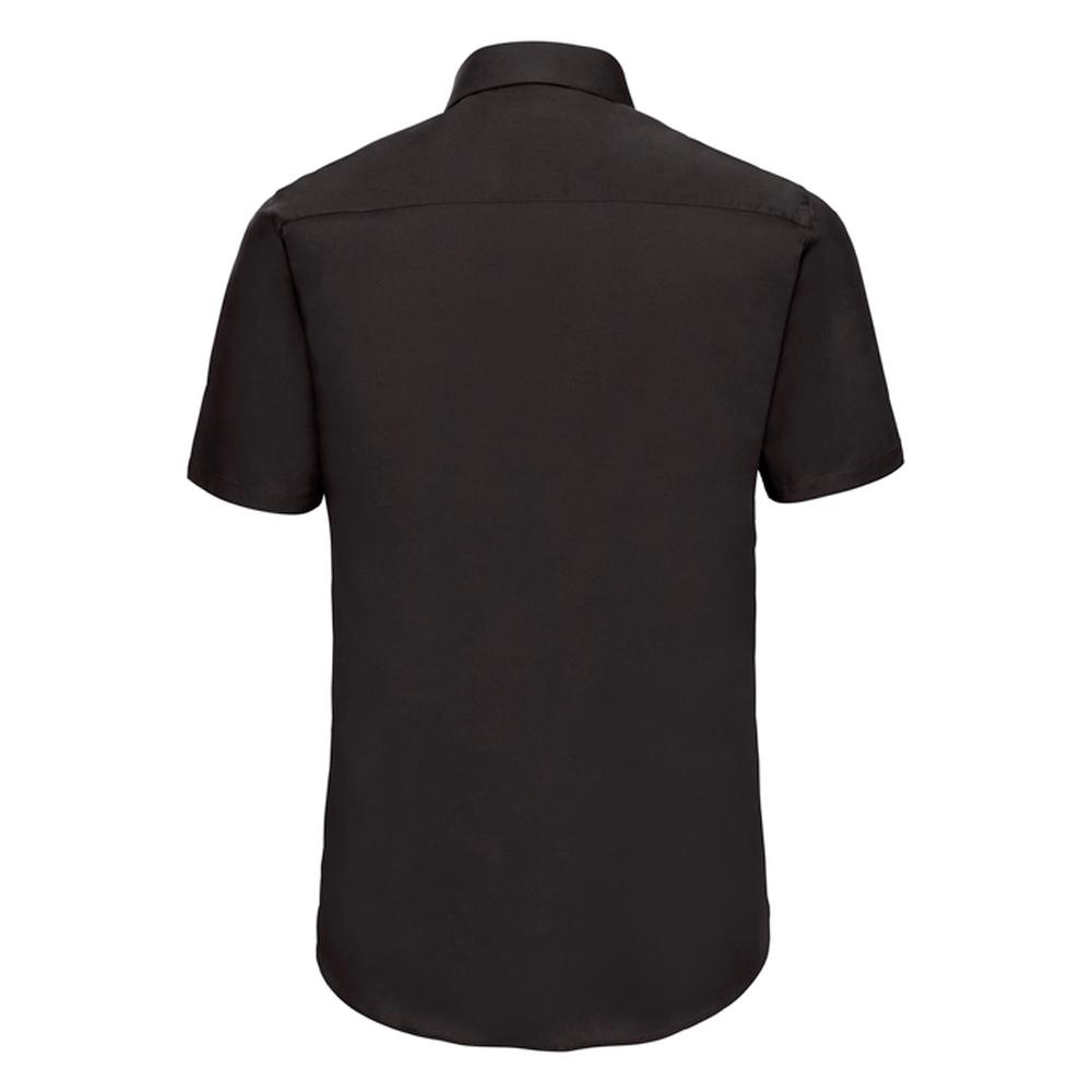 Russell Collection Mens Stretch Fitted Short-Sleeved Shirt