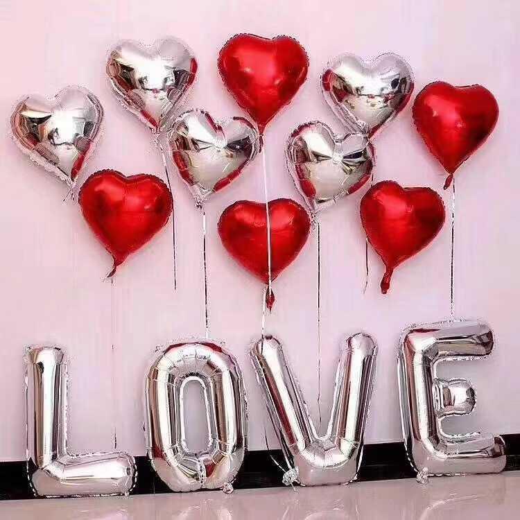 30-inch Romantic English Letter Balloons for Valentine's Day, Proposals, and Surprise Parties