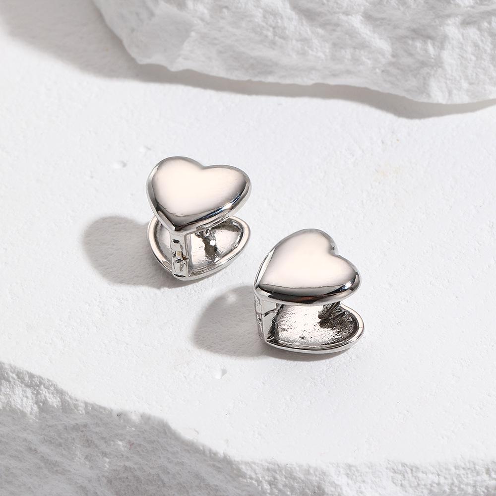 Stylish Double-Sided Heart Earrings Ear Cuffs - Non-Fading Copper Jewelry for Women