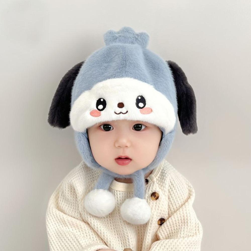 

Soft Fluffy Baby Knitted Cap Warm Ear Protection Cap New Warm Hat чорний