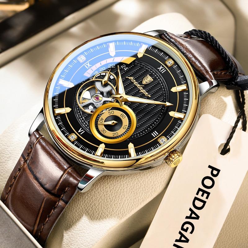 Top Brand Automatic Mechanical Watch Belt Tourbillon Men's Fashion Watch