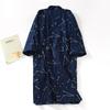 Halat de baie din bumbac cu textură de tifon, stil japonez, pentru bărbați, mărime mare, Rochie de noapte Kimono, Sezon primăvară-vară, Pijamale subțiri, Yukata cu șireturi, Transpirație