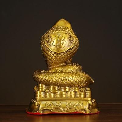 Lucky Brass Snake Ornament Mascot Zodiac Snake Living Room Home Fortune Snake Decoration