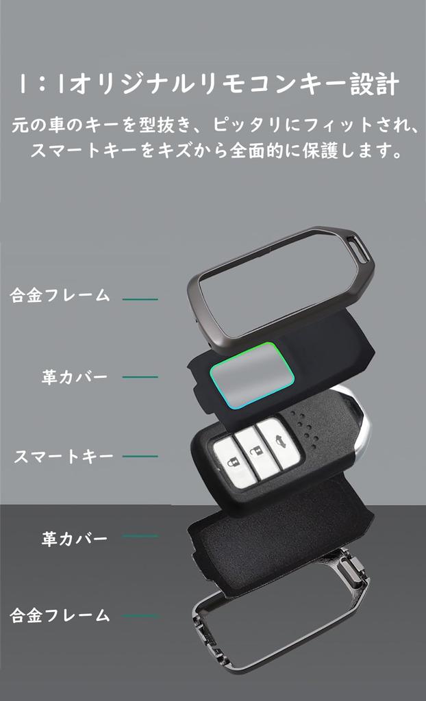 ontto Honda Smart Key Case, Key Holder, Alloy + PU Leather, Key Cover, For