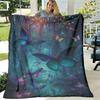 Soft Warm Butterfly Flower Blanket Lightweight Digital Print Geometric Cartoon Pattern Throw for Car, Sofa, Bed, Travel, Camping & Office AllSeason Co