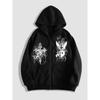 Men's Gothic Deep Angel Printed Zipper Hoodie, the Perfect Choice for Casual Streetwear and Fashionable Clothing