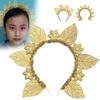 Golden Sun Goddess Crown Handmade Head Hoops  Women Girl Hair Accessories