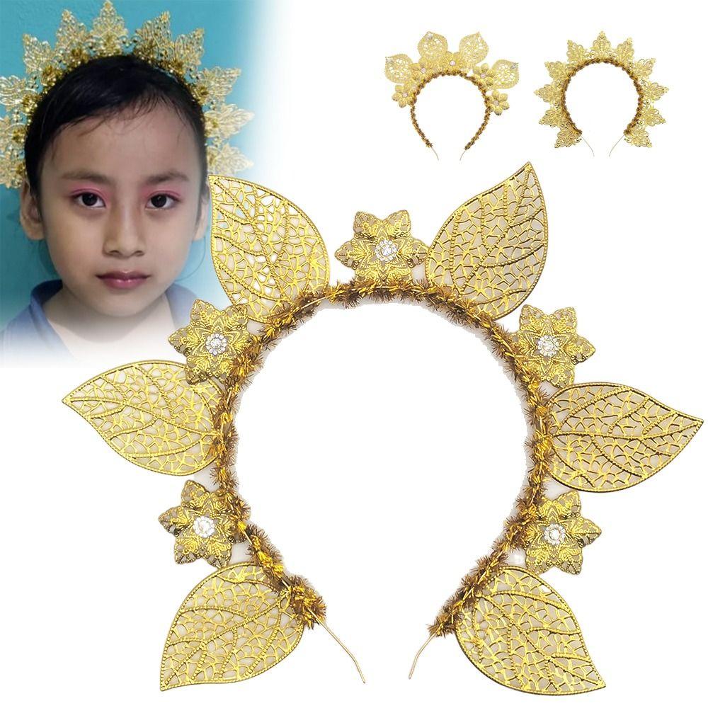 Golden Sun Goddess Crown Handmade Head Hoops Women Girl Hair Accessories
