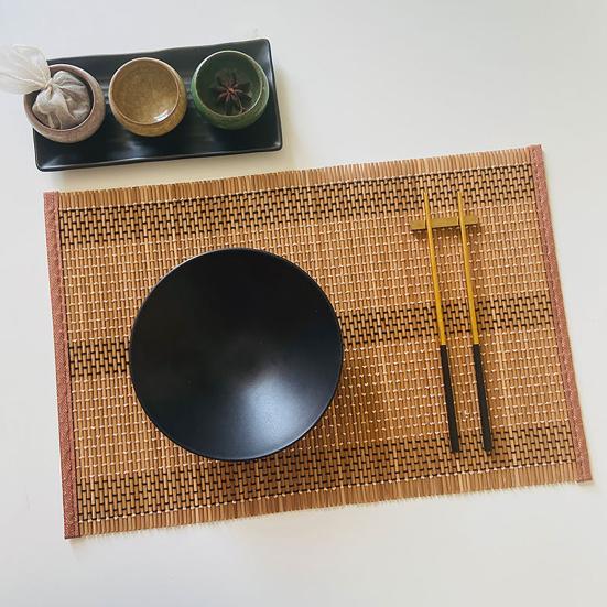 Bamboo Woven Placemat Retangle Shape Thickened Heat-Resistant Oil-Resistant Non-Slip Parties Weddings Banquets