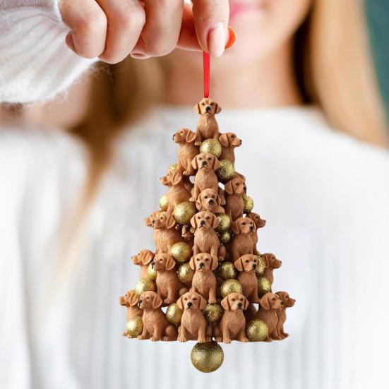 Stacking Animal Pendant Animal Christmas Tree Pendant 2D Acrylic Hanging Decoration for Xmas Tree Backpack Keychain Car
